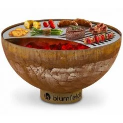 Blumfeldt Savage Braséro Résistant à La Pluie Et Au Gel Grille Ø 60,5 Cm