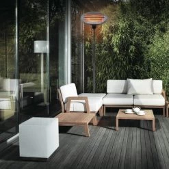 MONZANA Parasol Chauffant électrique Max. 2000W Chauffage De Terrasse 3 Niveaux IPX4 Extérieur Intérieur -Chauffage d'extérieur Soldes 18474908 3