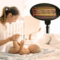 MONZANA Parasol Chauffant électrique Max. 2000W Chauffage De Terrasse 3 Niveaux IPX4 Extérieur Intérieur -Chauffage d'extérieur Soldes 18474908 4