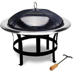 GARDEBRUK Brasero En Acier Inoxydable Rond Jardin Extérieur Avec Grille Ø 75cm Foyer Ø 75 Cm 10 GARDEBRUK Brasero En Acier Inoxydable Rond Jardin Extérieur Avec Grille Ø 75cm Foyer Ø 75 Cm -Chauffage d'extérieur Soldes 18476993 4
