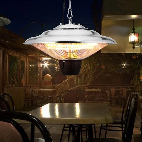 Deuba Chauffage Suspendu Projecteur Chauffant 1500W Infrarouge Extérieur Chauffage électrique De Terrasse 4 Deuba Chauffage Suspendu Projecteur Chauffant 1500W Infrarouge Extérieur Chauffage électrique De Terrasse – Image 2