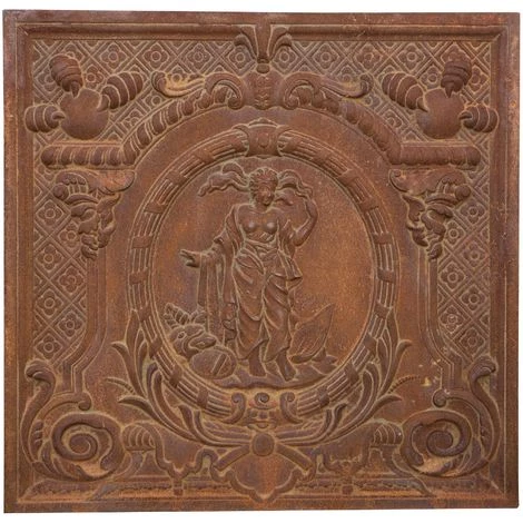 BISCOTTINI PLAQUE DE CHEMINÉE EN FONTE. FINITIONS : ROUILLE NATURELLE. L78XPR3XH75 CM 4 BISCOTTINI PLAQUE DE CHEMINÉE EN FONTE. FINITIONS : ROUILLE NATURELLE. L78XPR3XH75 CM – Image 2