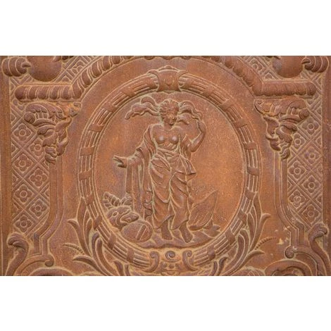 BISCOTTINI PLAQUE DE CHEMINÉE EN FONTE. FINITIONS : ROUILLE NATURELLE. L78XPR3XH75 CM 5 BISCOTTINI PLAQUE DE CHEMINÉE EN FONTE. FINITIONS : ROUILLE NATURELLE. L78XPR3XH75 CM – Image 3