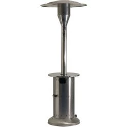 Favex - Parasol Chauffant Gaz - Commercial Inox - Extérieur - Prêt à L'emploi Livré Avec Tuyau Et Détendeur - 4 à 15 Kw - 20m² - 88 X 88 X 230 Cm - Gris