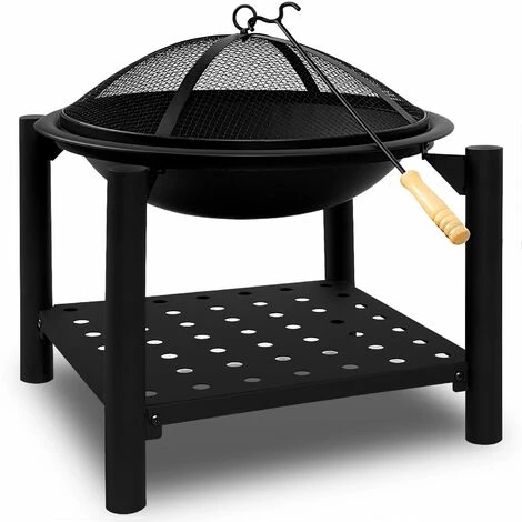 Deuba | Brasero De Jardin • Ø 55 Cm Rond • Acier • Avec Tisonnier Et Compartiment De Rangement Pour Bois | Barbecue, Brasier, Extérieur, Cheminée 7 Deuba | Brasero De Jardin • Ø 55 Cm Rond • Acier • Avec Tisonnier Et Compartiment De Rangement Pour Bois | Barbecue, Brasier, Extérieur, Cheminée – Image 5