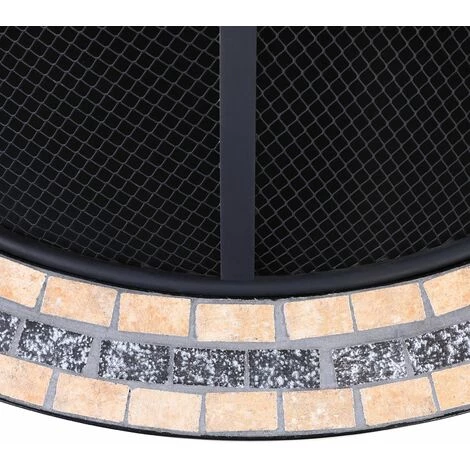 GARDEBRUK Brasero Rond Fuego Ø 76 Cm Acier Laqué Pierres Mosaïque Couvercle Jardin 7 GARDEBRUK Brasero Rond Fuego Ø 76 Cm Acier Laqué Pierres Mosaïque Couvercle Jardin – Image 5