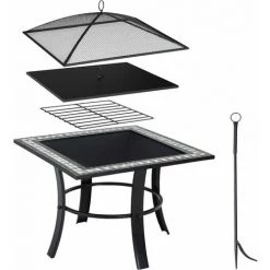 GARDEBRUK Brasero Carré Runedak 76 Cm Acier Laqué Pierres Mosaïque Couvercle Jardin 9 GARDEBRUK Brasero Carré Runedak 76 Cm Acier Laqué Pierres Mosaïque Couvercle Jardin -Chauffage d'extérieur Soldes 18877124 3