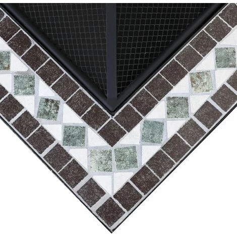 GARDEBRUK Brasero Carré Runedak 76 Cm Acier Laqué Pierres Mosaïque Couvercle Jardin 7 GARDEBRUK Brasero Carré Runedak 76 Cm Acier Laqué Pierres Mosaïque Couvercle Jardin – Image 5