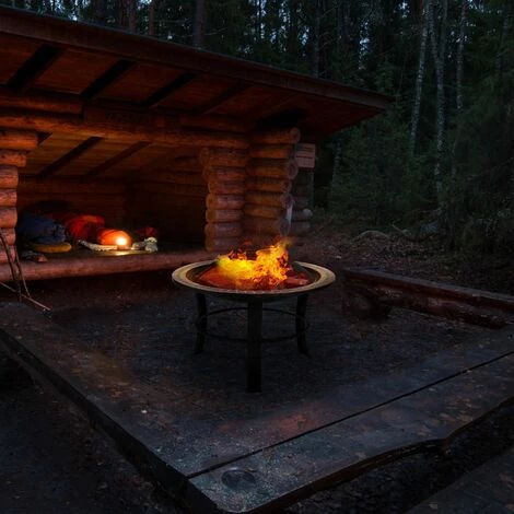 GARDEBRUK Brasero Rond Fuoco Ø 76 Cm Acier Laqué Pierres Mosaïque Couvercle Jardin 4 GARDEBRUK Brasero Rond Fuoco Ø 76 Cm Acier Laqué Pierres Mosaïque Couvercle Jardin – Image 2