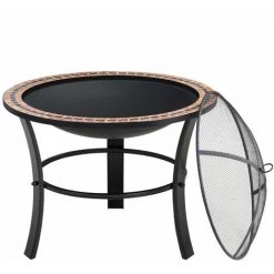GARDEBRUK Brasero Rond Fuoco Ø 76 Cm Acier Laqué Pierres Mosaïque Couvercle Jardin 9 GARDEBRUK Brasero Rond Fuoco Ø 76 Cm Acier Laqué Pierres Mosaïque Couvercle Jardin -Chauffage d'extérieur Soldes 18877127 3