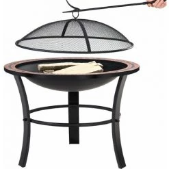 GARDEBRUK Brasero Rond Fuoco Ø 76 Cm Acier Laqué Pierres Mosaïque Couvercle Jardin 10 GARDEBRUK Brasero Rond Fuoco Ø 76 Cm Acier Laqué Pierres Mosaïque Couvercle Jardin -Chauffage d'extérieur Soldes 18877127 4