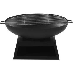 BELIANI Braséro De Jardin En Acier Noir Avec Grille Barbecue - Noir 10 BELIANI Braséro De Jardin En Acier Noir Avec Grille Barbecue - Noir -Chauffage d'extérieur Soldes 18889641 4