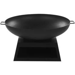 BELIANI Braséro De Jardin En Acier Noir Avec Grille Barbecue - Noir 11 BELIANI Braséro De Jardin En Acier Noir Avec Grille Barbecue - Noir -Chauffage d'extérieur Soldes 18889641 5