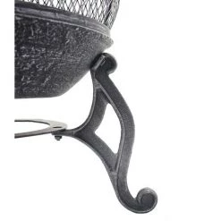 Cheminée De Jardin HHG-352, Poêle De Terasse, Foyer, Alliage Fonte, 92x41x41cm -Chauffage d'extérieur Soldes 18934791 5