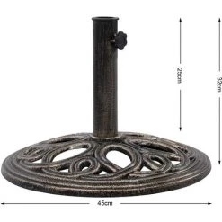 COSTWAY Base De Parasol Support De Parasol En Fonte Solide Pour Colonne De Parapluie 38mm/48mm Intérieure Et Extérieure 11 COSTWAY Base De Parasol Support De Parasol En Fonte Solide Pour Colonne De Parapluie 38mm/48mm Intérieure Et Extérieure -Chauffage d'extérieur Soldes 19151596 5