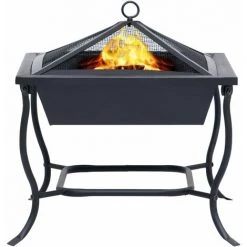 VidaXL Foyer Noir 45x45x45 Cm Acier - Noir 9 VidaXL Foyer Noir 45x45x45 Cm Acier - Noir -Chauffage d'extérieur Soldes 19667459 3