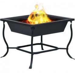 VidaXL Foyer Noir 45x45x45 Cm Acier - Noir 10 VidaXL Foyer Noir 45x45x45 Cm Acier - Noir -Chauffage d'extérieur Soldes 19667459 4