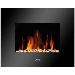 Qlima Chauffage électrique Avec Effet De Flamme EFE 2018 1800 W Noir - Noir -Chauffage d'extérieur Soldes 19920402 2