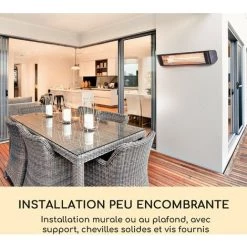 Blumfeldt Smartwave Chauffage Infrarouge, 2400W, WiFi, Commande Via App, Noir -Chauffage d'extérieur Soldes 20110785 3