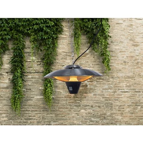 BELIANI Parasol Chauffant électrique Argenté - Argenté 4 BELIANI Parasol Chauffant électrique Argenté - Argenté – Image 2