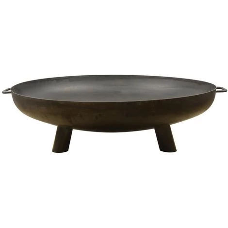 ESSCHERTDESIGN Brasero En Acier Sur Larges Pieds 100 Cm Noir - Noir 3 ESSCHERTDESIGN Brasero En Acier Sur Larges Pieds 100 Cm Noir - Noir