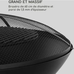 Blumfeldt Orbit Braséro 3-en-1 Acier Ø 60 Cm | Gril 40 Cm | Table | Noir -Chauffage d'extérieur Soldes 22845462 5