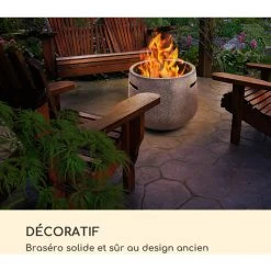 Blumfeldt Evora Braséro De Jardin Ø 45 Cm Grille De Cuisson Pierre Artificielle 8 Blumfeldt Evora Braséro De Jardin Ø 45 Cm Grille De Cuisson Pierre Artificielle -Chauffage d'extérieur Soldes 23416249 2
