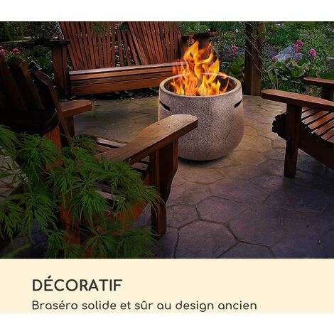 Blumfeldt Evora Braséro De Jardin Ø 45 Cm Grille De Cuisson Pierre Artificielle 4 Blumfeldt Evora Braséro De Jardin Ø 45 Cm Grille De Cuisson Pierre Artificielle – Image 2