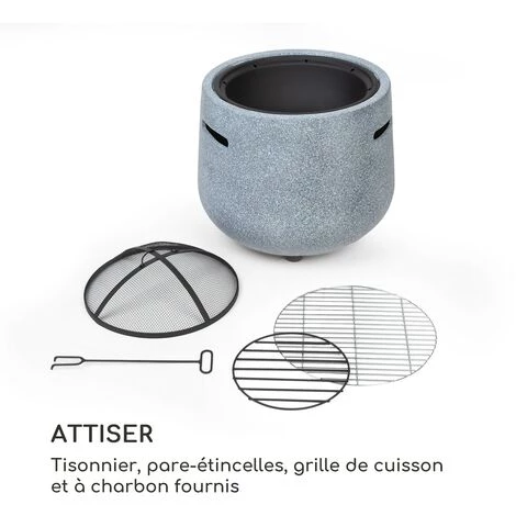 Blumfeldt Evora Braséro De Jardin Ø 45 Cm Grille De Cuisson Pierre Artificielle 5 Blumfeldt Evora Braséro De Jardin Ø 45 Cm Grille De Cuisson Pierre Artificielle – Image 3