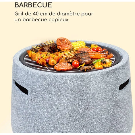 Blumfeldt Evora Braséro De Jardin Ø 45 Cm Grille De Cuisson Pierre Artificielle 7 Blumfeldt Evora Braséro De Jardin Ø 45 Cm Grille De Cuisson Pierre Artificielle – Image 5