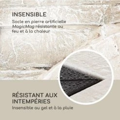 Blumfeldt Matera Braséro De Jardin 50,5 X 26,5 Cm Pierre Artificielle Acier Noir -Chauffage d'extérieur Soldes 23416253 3