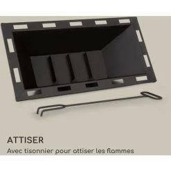Blumfeldt Matera Braséro De Jardin 50,5 X 26,5 Cm Pierre Artificielle Acier Noir -Chauffage d'extérieur Soldes 23416253 5