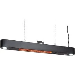 Blumfeldt Gold Bar Shine Radiateur 2000W 2x Lampes LED Aluminium Noir