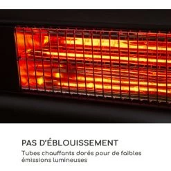 Blumfeldt Gold Bar Shine Radiateur 2000W 2x Lampes LED Aluminium Noir -Chauffage d'extérieur Soldes 23627377 4