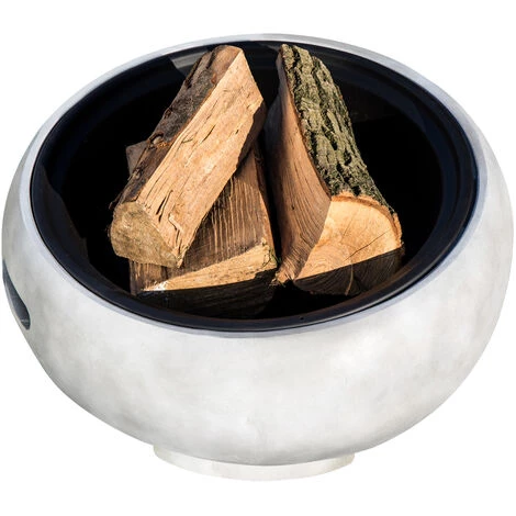 Braséro De Jardin à Bois Chauffage Extérieur Avec Tisonnier Couvercle Grille Charbon BBQ Ciment Gris Teamson Home HR17501AB - Gris 4 Braséro De Jardin à Bois Chauffage Extérieur Avec Tisonnier Couvercle Grille Charbon BBQ Ciment Gris Teamson Home HR17501AB - Gris – Image 2