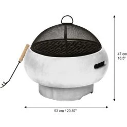 Braséro De Jardin à Bois Chauffage Extérieur Avec Tisonnier Couvercle Grille Charbon BBQ Ciment Gris Teamson Home HR17501AB - Gris 11 Braséro De Jardin à Bois Chauffage Extérieur Avec Tisonnier Couvercle Grille Charbon BBQ Ciment Gris Teamson Home HR17501AB - Gris -Chauffage d'extérieur Soldes 23730336 5