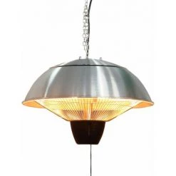 ALICE'S GARDEN Parasol Chauffant électrique Suspendu 1500W – Oslo – Chauffage D’extérieur Type Halogène. Kit De Suspension Inclus (chaîne Et Crochet) - Gris