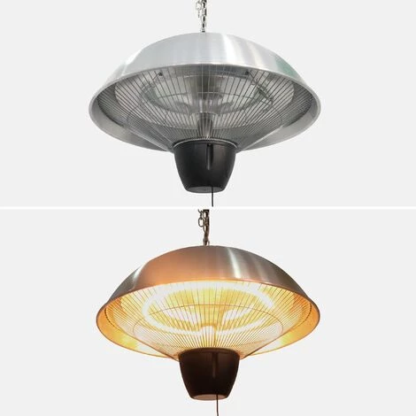 ALICE'S GARDEN Parasol Chauffant électrique Suspendu 1500W – Oslo – Chauffage D’extérieur Type Halogène. Kit De Suspension Inclus (chaîne Et Crochet) - Gris 5 ALICE'S GARDEN Parasol Chauffant électrique Suspendu 1500W – Oslo – Chauffage D’extérieur Type Halogène. Kit De Suspension Inclus (chaîne Et Crochet) - Gris – Image 3