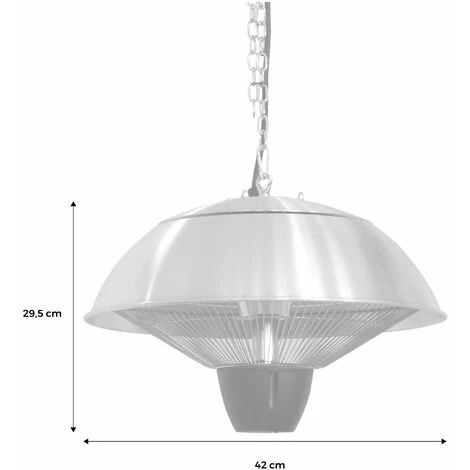 ALICE'S GARDEN Parasol Chauffant électrique Suspendu 1500W – Oslo – Chauffage D’extérieur Type Halogène. Kit De Suspension Inclus (chaîne Et Crochet) - Gris 7 ALICE'S GARDEN Parasol Chauffant électrique Suspendu 1500W – Oslo – Chauffage D’extérieur Type Halogène. Kit De Suspension Inclus (chaîne Et Crochet) - Gris – Image 5