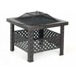 IKAYAA Brasero De Jardin De Plage En Fer Materiel De Table Type Brasero D'hiver Exterieur Avec Filet De Barbecue 11 IKAYAA Brasero De Jardin De Plage En Fer Materiel De Table Type Brasero D'hiver Exterieur Avec Filet De Barbecue -Chauffage d'extérieur Soldes 24056924 5