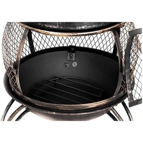 UNIPRODO Cheminée Mexicaine En Acier Poêle De Terrasse Brasero Chauffage Extérieur 90cm - Gris 4 UNIPRODO Cheminée Mexicaine En Acier Poêle De Terrasse Brasero Chauffage Extérieur 90cm - Gris – Image 2