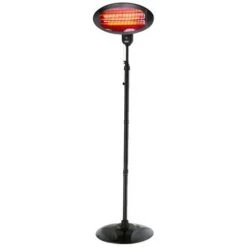 Chauffage D'extérieur EDM Avec Pied - 2000W - 07091 - Noir