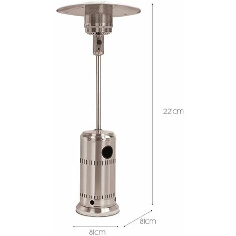 Poêle Au Gaz Pour Extérieur Acier Inoxydable Kekai 13 Kw 25 M² Ø81x221 Cm Gris 6 Poêle Au Gaz Pour Extérieur Acier Inoxydable Kekai 13 Kw 25 M² Ø81x221 Cm Gris – Image 4