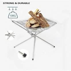 DEVENIRRICHE Brasero Portable Avec Grillage D'acier Pliable Pour Le Camping, L'extérieur, La Cour, Le Jardin, La Terrasse, Le Jardin 8 DEVENIRRICHE Brasero Portable Avec Grillage D'acier Pliable Pour Le Camping, L'extérieur, La Cour, Le Jardin, La Terrasse, Le Jardin -Chauffage d'extérieur Soldes 25016818 2