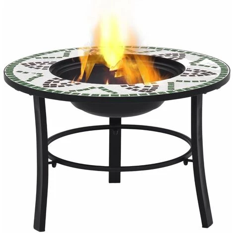 Hommoo Foyer Mosaïque Vert 68 Cm Ceramique HDV30084 4 Hommoo Foyer Mosaïque Vert 68 Cm Ceramique HDV30084 – Image 2