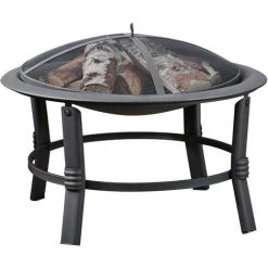 Braséro De Jardin à Bois Chauffage Extérieur Acier Foyer Rond 67 Cm Couvercle De Protection Tisonnier Noir Teamson Home CU297 - Noir 11 Braséro De Jardin à Bois Chauffage Extérieur Acier Foyer Rond 67 Cm Couvercle De Protection Tisonnier Noir Teamson Home CU297 - Noir -Chauffage d'extérieur Soldes 25445109 5