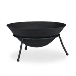 Relaxdays Brasero, En Fonte De Fer, Point De Feu Pour Jardin Avec Tisonnier, Bol De Feu Extérieur, HxD 32 X 60 Cm, Noir -Chauffage d'extérieur Soldes 25546529 2