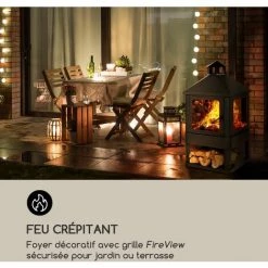 Blumfeldt Macondo Braséro De Jardin Poele à Bois 35 X 35cm Tisonnier Inclus -Chauffage d'extérieur Soldes 25950843 2