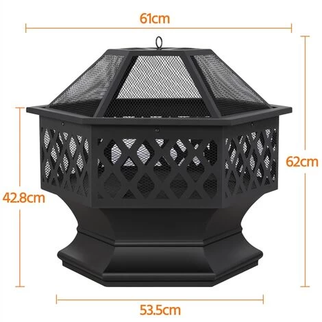 Yaheetech Brasero Exterieur Pour Jardin Terrasses Brasero Pour Fête Foyer Poêle Chauffant Noir 61 Cm De Largeur 62 Cm De Hauteur 5 Yaheetech Brasero Exterieur Pour Jardin Terrasses Brasero Pour Fête Foyer Poêle Chauffant Noir 61 Cm De Largeur 62 Cm De Hauteur – Image 3