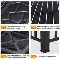 Yaheetech Brasero Exterieur Pour Jardin Terrasses Brasero Pour Fête Foyer Poêle Chauffant Noir 81 X 81 X 50 Cm 11 Yaheetech Brasero Exterieur Pour Jardin Terrasses Brasero Pour Fête Foyer Poêle Chauffant Noir 81 X 81 X 50 Cm -Chauffage d'extérieur Soldes 26108896 5